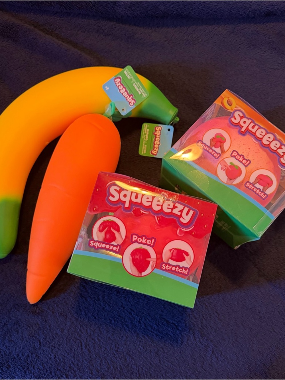 Sunny Days Squeeezy Kids Toy Fruit Stress Squeeze Squishy Set